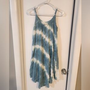Knox Rose Sleeveless Ombre Maxi Dress in Teal and White